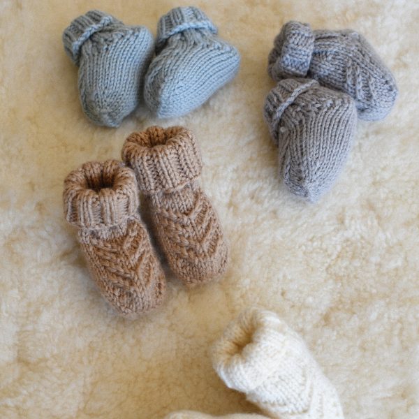 Pure merino Aran foldover socks